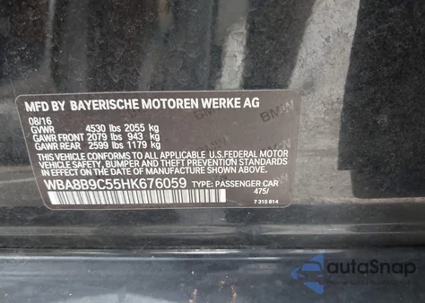 2017 BMW 330I from USA, damaged, VIN WBA8B9C55HK676059